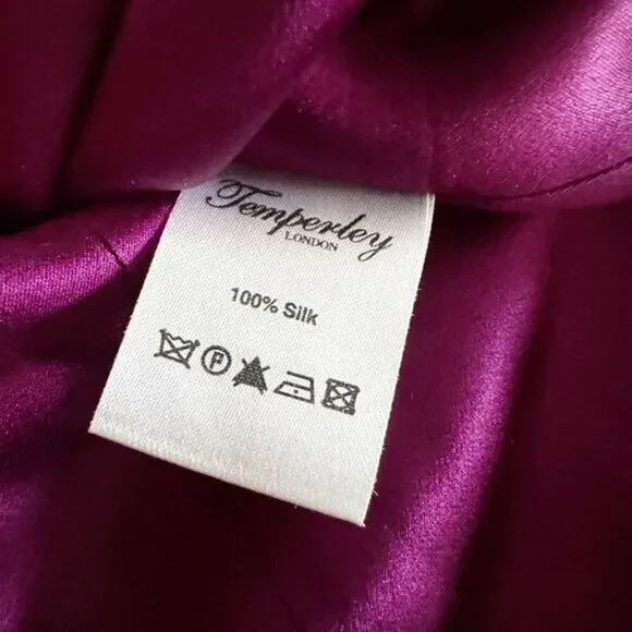 Temperley London 100% Silk Midi Sheath Dress‎ Purple 6 Formal Classic Designer - Picture 8 of 10